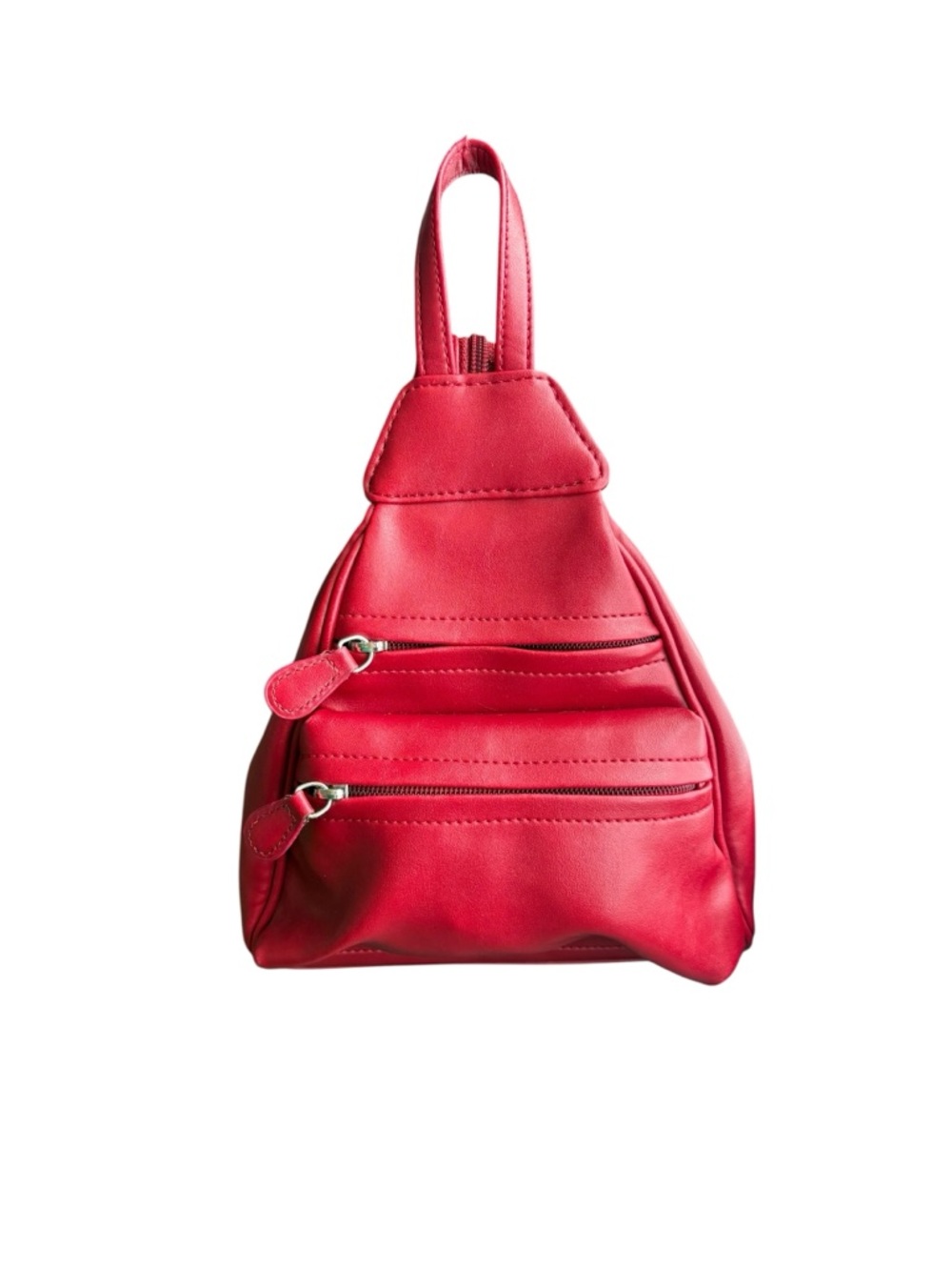 Villager Cherry Red Backpack Single or Double Strap With Zipper
